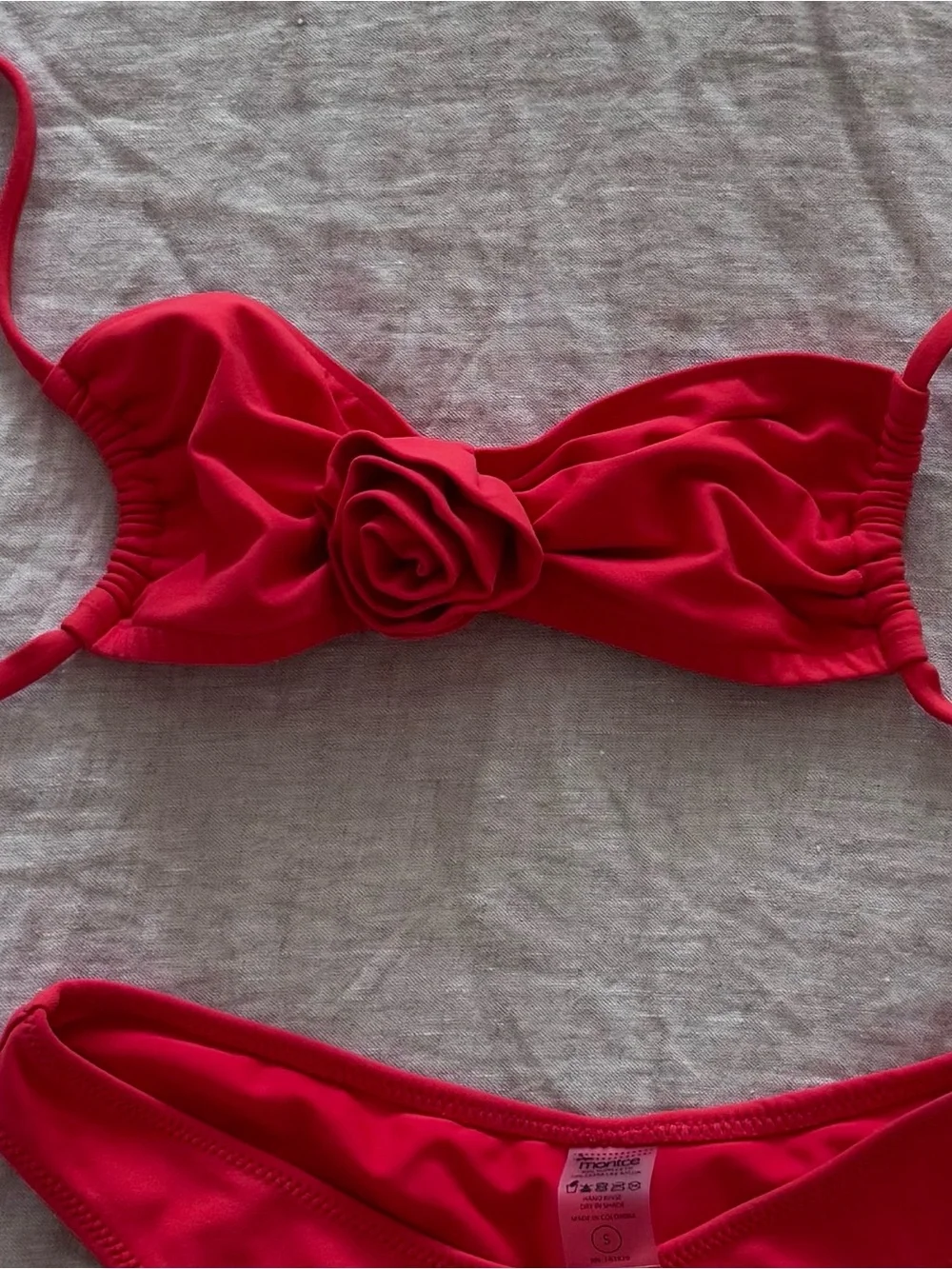 Montce Rosa Devin Bikini Top + Lulu Bottoms Cherry Size Small
